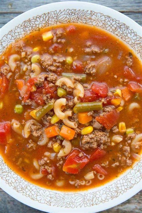 hamburger vegetable soup recipe with macaroni